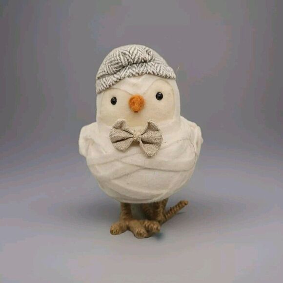Target Christmas Bird Ready for Winter - White with Tweed Hat & Bow Tie - Rare! - Picture 1 of 4